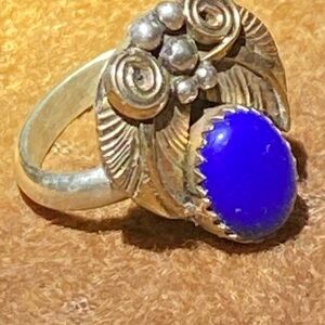 Native American Navajo Richard Begay Sterling Silver & Gold Ring Size 5.75